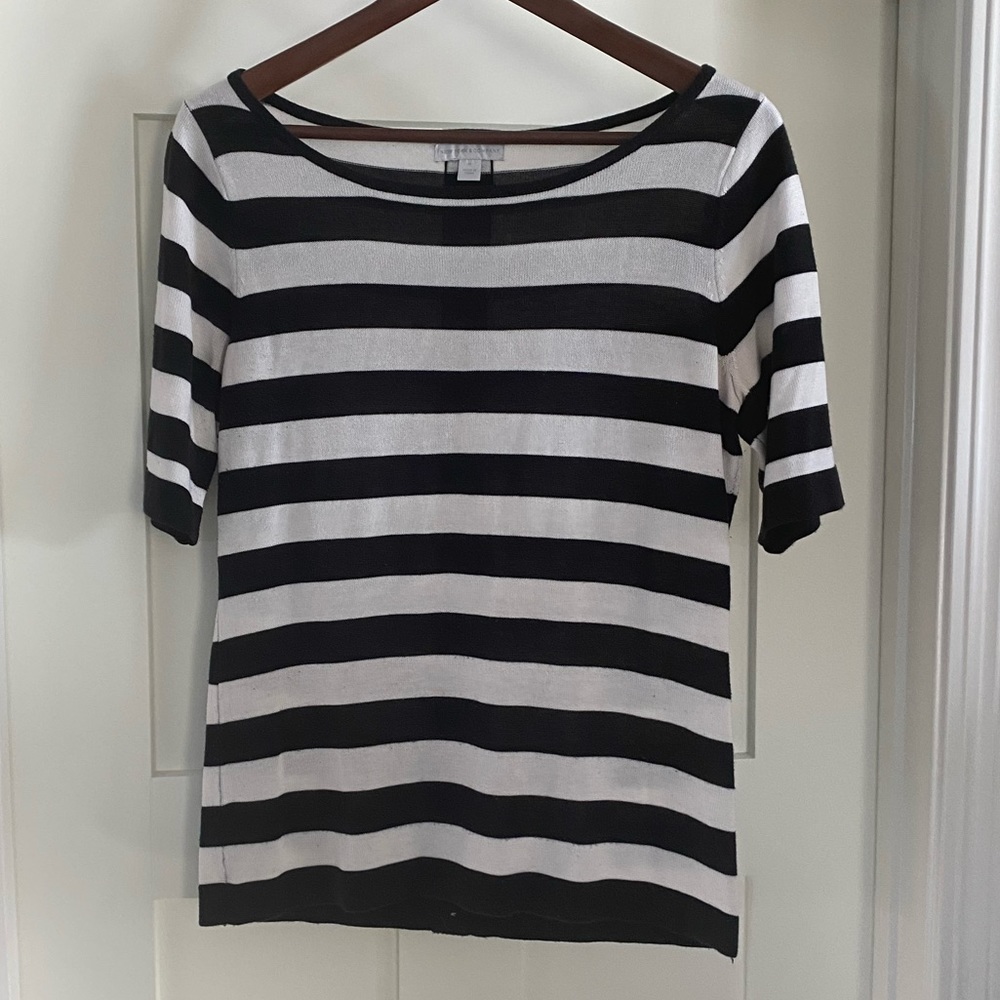 Black and white buttoned sweater